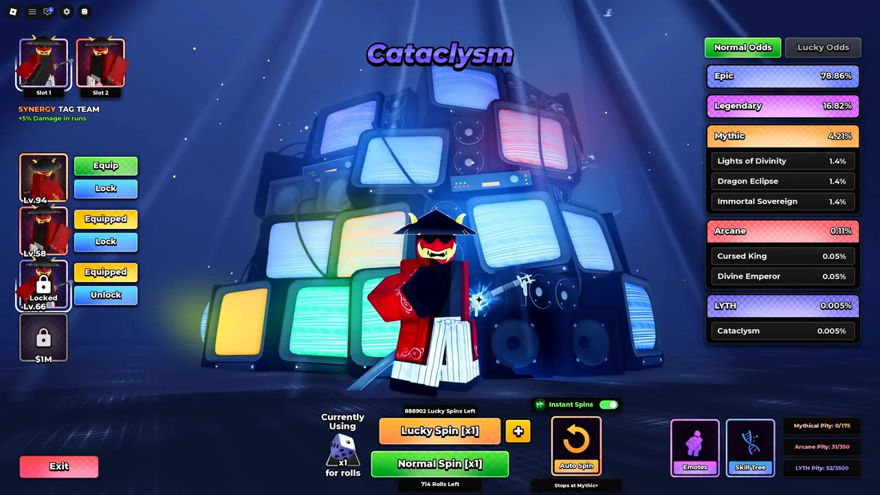 Cataclysm shown in the Anime Zero Arsenal interface